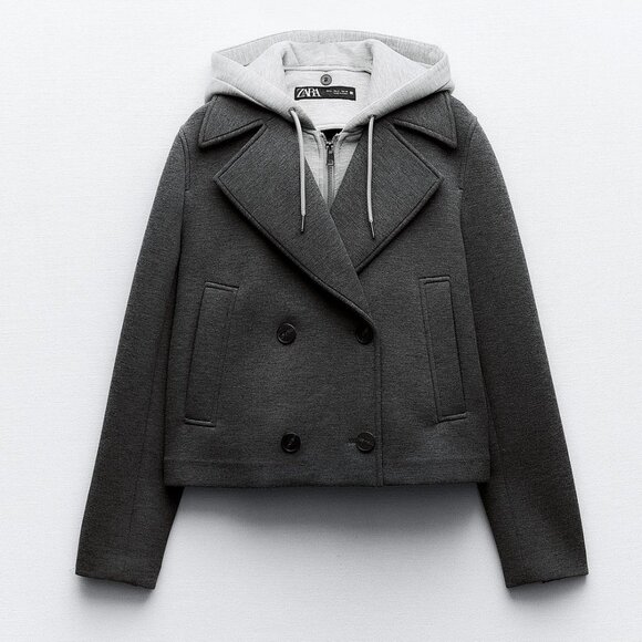 Zara Jackets & Blazers - BLOGGER'S FAVE! Zara Hooded Cropped Jacket Gray NWT